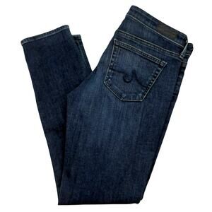 AG Adriano Goldschmied Stevie Ankle Slim Straight Jeans 29 Dark Wash Denim USA
